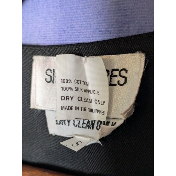 Vintage Silkscapes Cat Vest Black Silk Appliqué Whimsical Art to Wear Size S - Picture 6 of 10